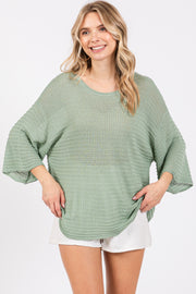 Mint Green Knit Short Sleeve Top