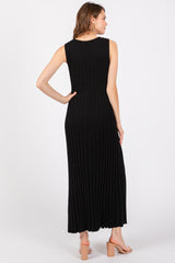 Black Sleeveless Knit Maxi Dress