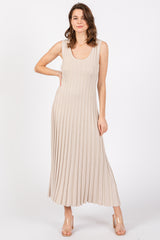 Taupe Sleeveless Knit Maternity Maxi Dress