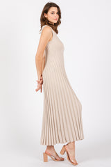 Taupe Sleeveless Knit Maxi Dress