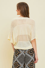 Cream Knit Top