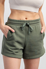 Olive Terry Shorts