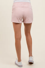 Light Pink Terry Maternity Shorts