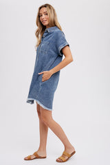 Blue Denim Button Up Dress