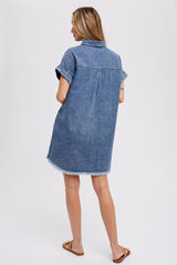 Blue Denim Button Up Dress