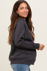 Charcoal Pullover Maternity Terry Crewneck