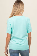 Mint Green Short Sleeve Knit Maternity Top