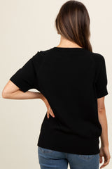 Black Short Sleeve Knit Maternity Top