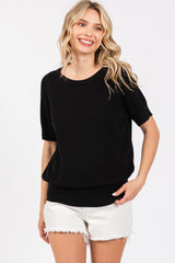 Black Short Sleeve Knit Maternity Top