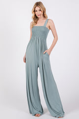 Mint Sleeveless Wide Leg Maternity Jumpsuit