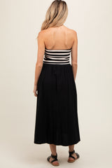 Black Strapless Maternity Dress