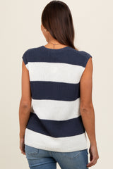 Navy Striped V-Neck Maternity Sweater Tank