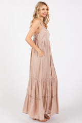 Taupe Tiered Maxi Dress