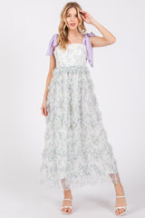 Lavender Floral Ruffle Tiered Maternity Maxi Dress