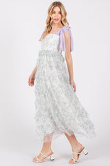 Lavender Floral Ruffle Tiered Maxi Dress