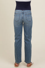 Blue Vintage Wash Straight Leg Maternity Jeans