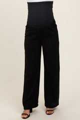 Black Relaxed Fit Maternity Trousers