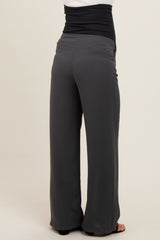 Charcoal Grey Relaxed Fit Maternity Trousers