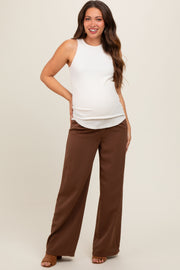 Brown Relaxed Fit Maternity Trousers