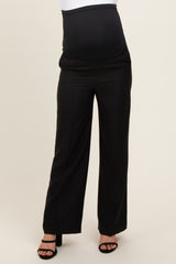 Black Wide Leg Maternity Trousers