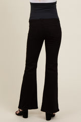 Black Flare Leg Maternity Jeans