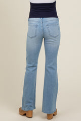 Light Blue Flare Leg Maternity Jeans