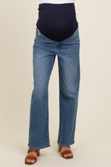 Blue Vintage Straight Leg Maternity Jeans