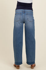 Blue Vintage Straight Leg Maternity Jeans