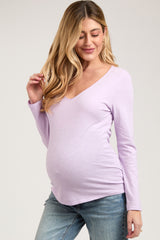 Lavender Long Sleeve Maternity Shirt