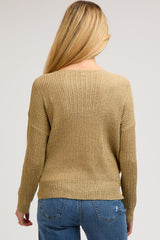 Olive Knit V-Neck Maternity Long Sleeve Top