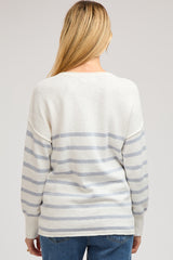 Blue Striped Cuff Maternity Sweater