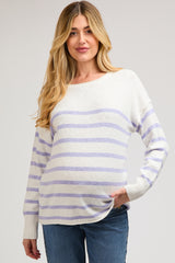 Periwinkle Striped Cuff Maternity Sweater