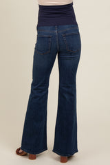 Navy Blue Flare Leg Maternity Jeans