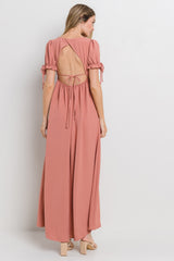 Mauve Open Back Maxi Dress