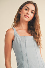 Denim Stretched Cotton Dress