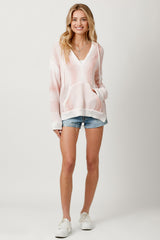 Rose Mix Color Gradient Hoodie Sweater