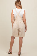 Beige Maternity Overalls