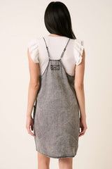 Charcoal Chambray Front Pocket Dress