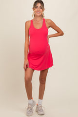 Pink Tennis Racerback Maternity Romper Dress