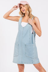 Blue Denim Side Pocket Overall Dress