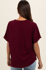 Merlot Short Sleeve Maternity Blouse