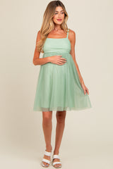 Light Olive Tulle Skirt Maternity Dress