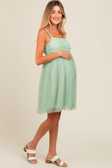 Light Olive Tulle Skirt Maternity Dress