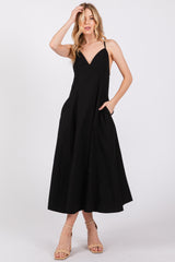 Black V-Neck Maxi Dress