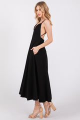 Black V-Neck Maxi Dress