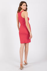 Red Striped Rib Knit Dress