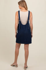 Charcoal Denim Front Pocket Maternity Skirt Overalls