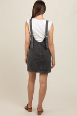 Charcoal Denim Front Pocket Maternity Skirt Overalls