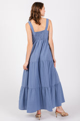 Blue Tiered Maxi Dress