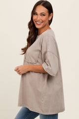 Grey Faded Wash Maternity Short Sleeve Top